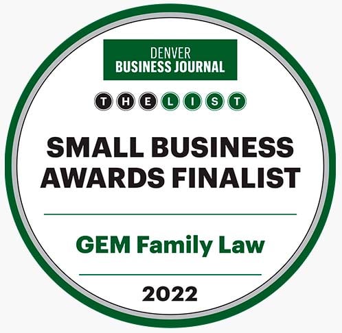 Denver Business Journal The List Small Business Awards Finalist GEM Family Law 2022